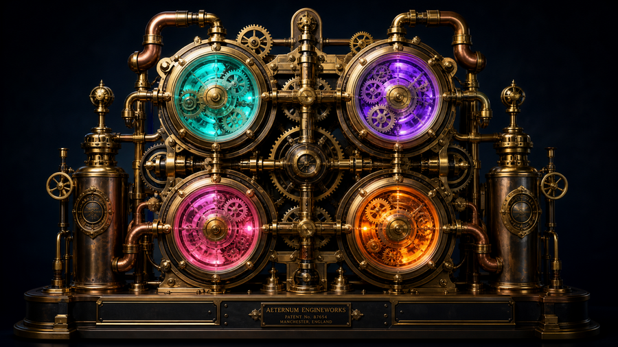 Steampunk mechanical engine representing Penumbra's 4-step removal system
